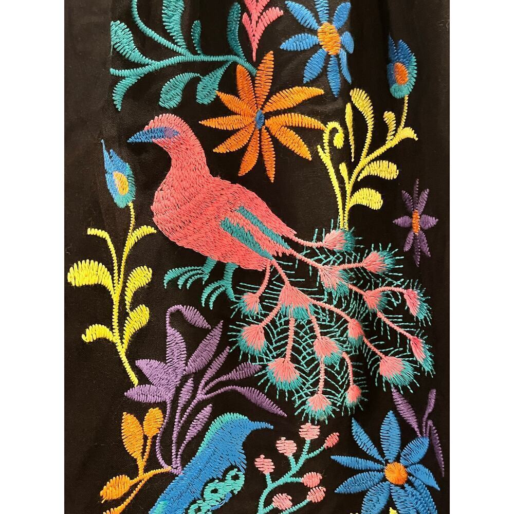 Floral Embroidered Cottage Western Boho Coquette Festival Art to Wear Large - Picture 9 of 11